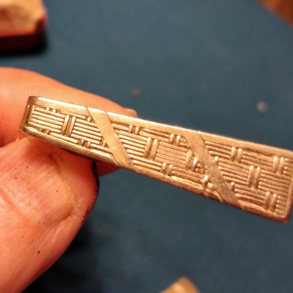 Vintage Mens Silvertone Tie Clip